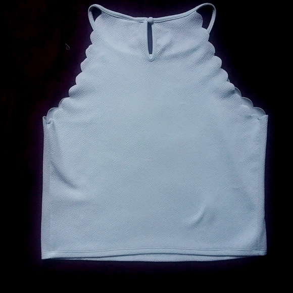 Divided H&M L Light Blue Halter Crop Top - Picture 2 of 6